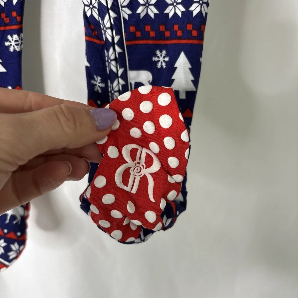 Bums‎ And Roses Footed Sleeper Pajamas Bamboo PJs 6-9 Months Winter Scene